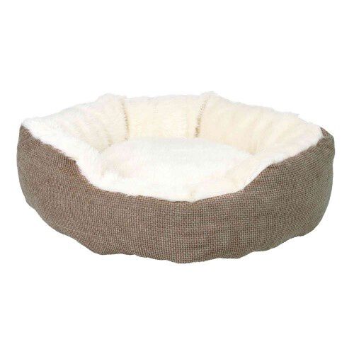 Trixie Yuma Cama Redonda Marr&oacute;n con Blanco para perros y gatos, , large Imagen numero 2