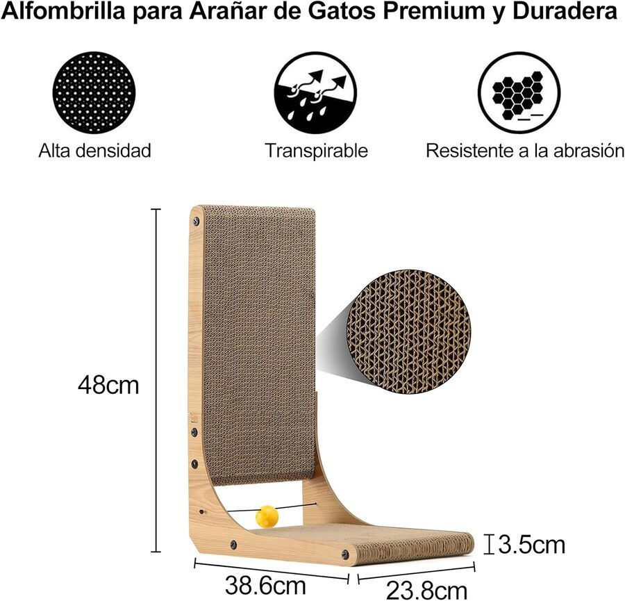 Dise&ntilde;o &Uacute;nico | Rascador para Gatos en Forma de L, , large Imagen numero 3