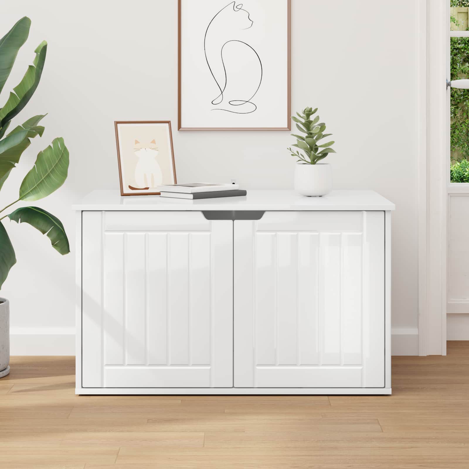 vidaXL Casa para Gatos Brillante 85 x 55 x 53,5 cm, , large Imagen numero 5