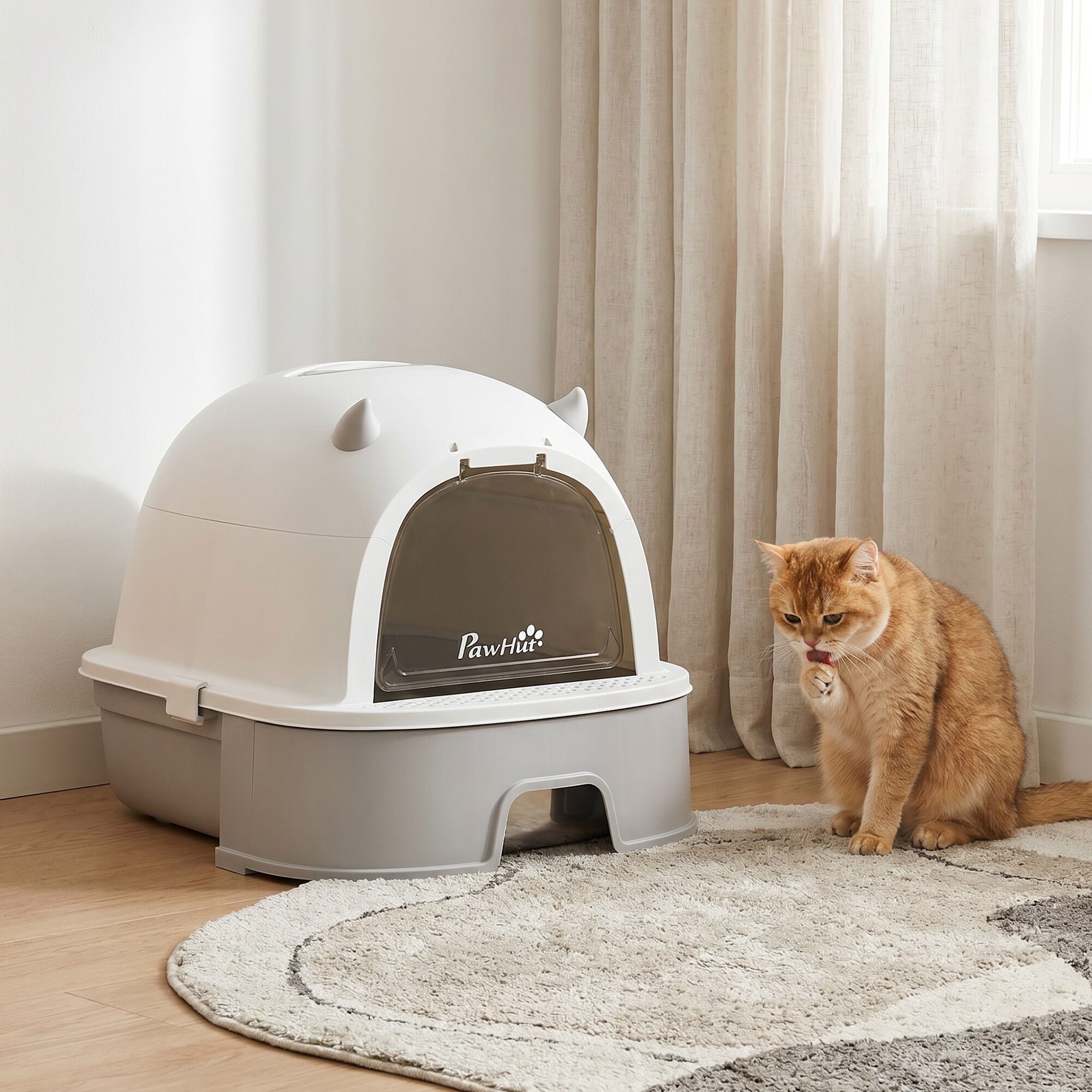 PawHut Arenero para Gato Gris, , large Imagen numero 2