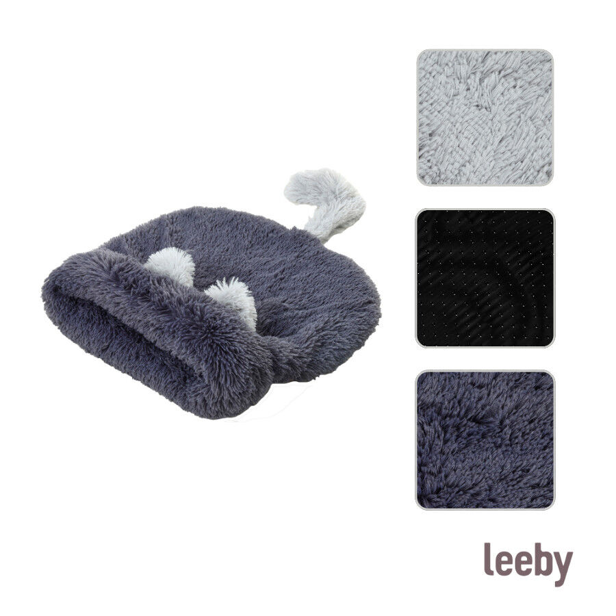 Leeby Cama Saco con Oreja y Cola Gris para gatos, , large Imagen numero 5