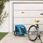 vidaXL Remolque de bicicleta para perros hierro y tela Oxford azul, , large indicador imagen numero 10