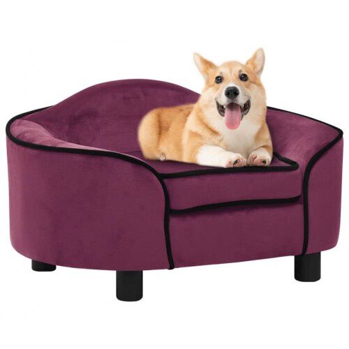 Vidaxl sof&aacute; redondo p&uacute;rpura para perros, , large Imagen numero 1