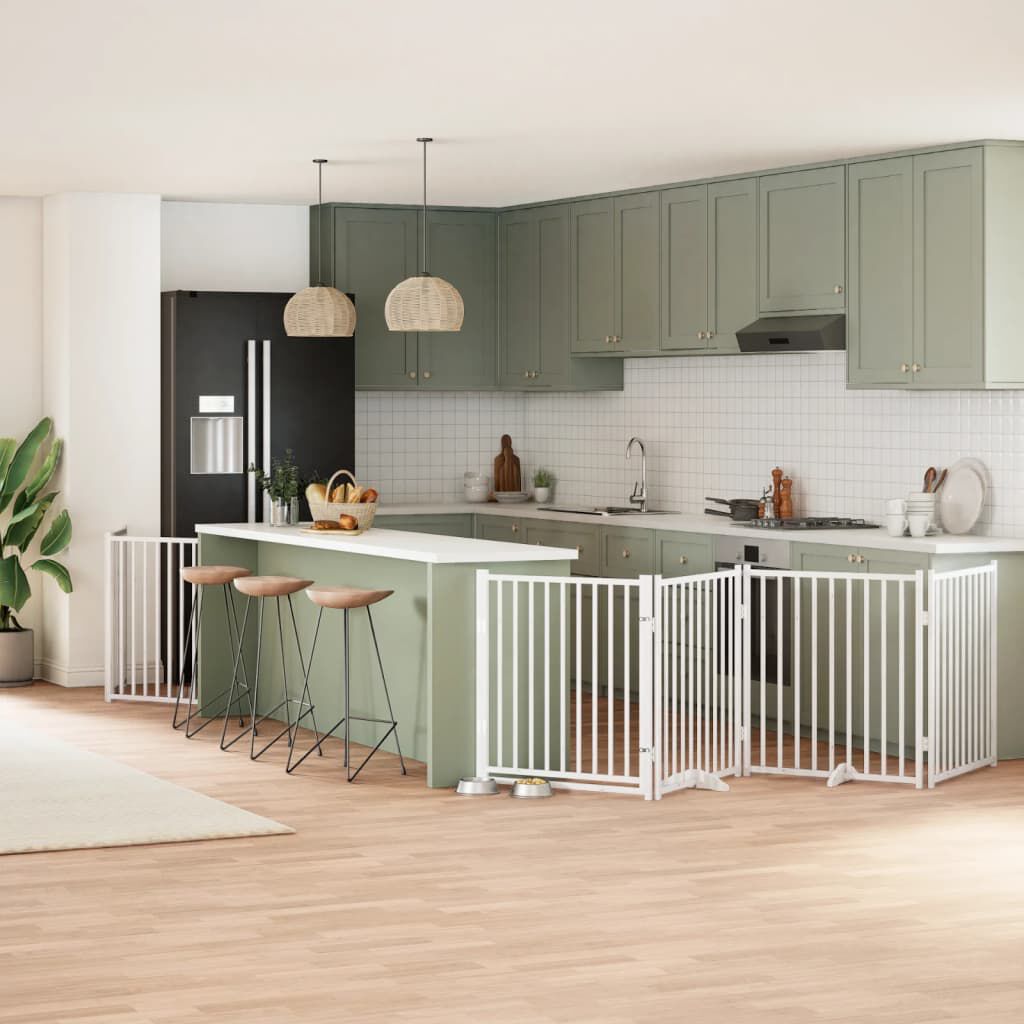 vidaXL Puerta para Perros Plegable Paneles Puerta de Seguridad Madera de &Aacute;lamo, , large Imagen numero 2