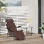Outsunny Tumbona Reclinable y Plegable Silla de Playa Tumbona Relax Plegable con Respaldo Ajustable Reposabrazos Almohada y Reposapiés para Jardín Balcón Carga 136 kg 135x60x89 cm Marrón, , large indicador imagen numero 2