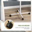 PawHut Comedero de Pájaros para Exterior con Ruedas Ø60x138 cm Comedero para Pájaros de Pie con 2 Cuenco de Acero Inoxidable y 2 Perchas para Jardín Terraza Blanco, , large indicador imagen numero 5