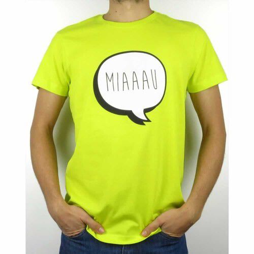 Camiseta hombre The Pet Lover &quot;Miaaau&quot; color Amarillo thumbnail