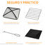 Outsunny Brasero Exterior Calentador de Fuego 76x76x47 cm Multifuncional 3 en 1 Cuadrada Nuevo Estilo Cubo de Hielo para Calefacción Barbacoa Terraza Jardín Negro, , large indicador imagen numero 5