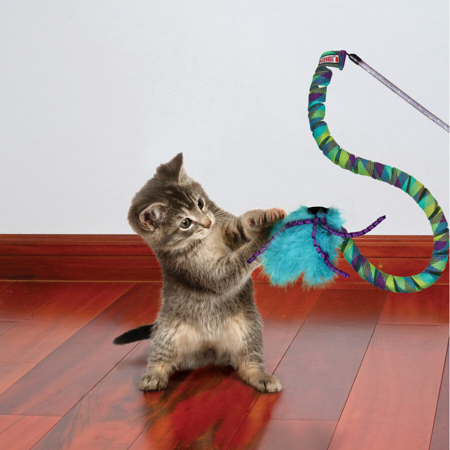Kong Teaser Curlz Caña con plumas para gatos thumbnail