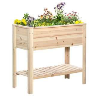 Outsunny Huerto Urbano Elevado Con Estante Mesa Jardinera 