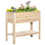 Outsunny Huerto Urbano Elevado con Estante 90x40x81 cm Mesa Jardinera de Cultivo de Madera con Tela no Tejida para Cultivos Plantas Flores Jardín Natural, , large indicador imagen numero 1
