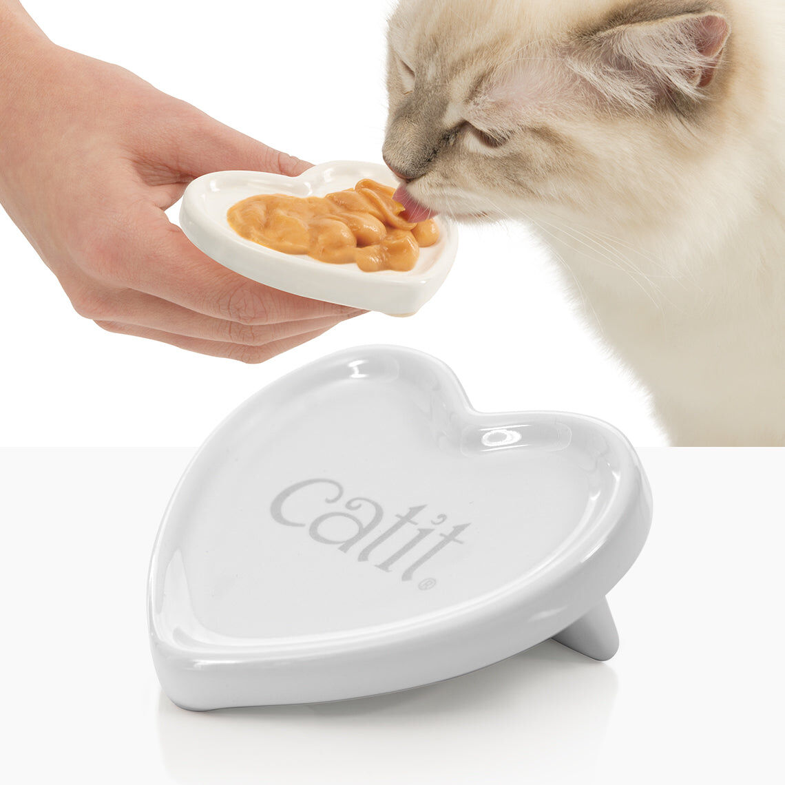 Catit Plato Coraz&oacute;n Creamy, , large Imagen numero 4