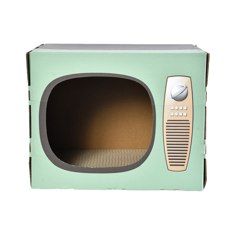 Leeby Tommy TV cama nido rascador de cartón para gatos thumbnail