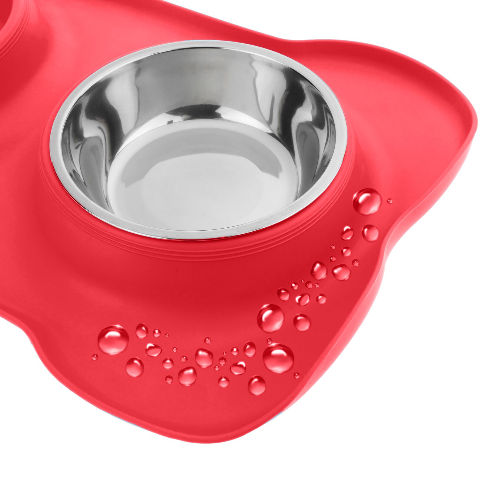 Comedero y bebedero 2 en 1, para mascotas, color rojo, , large Imagen numero 4