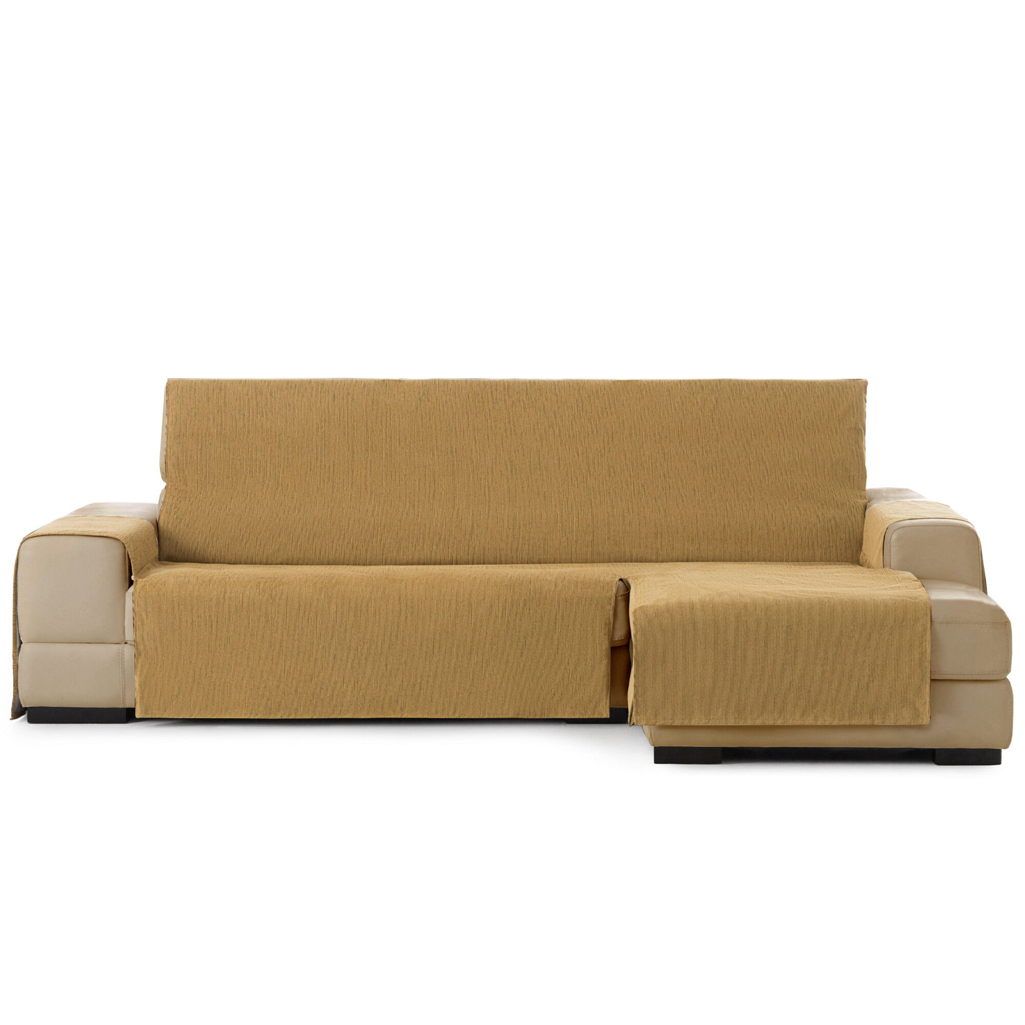 Vipalia Protector Funda Chaise Longue Lisa. Cubresofa Chenilla. Dise&ntilde;o Elite. Color Ocre. Chaise Corto Derecha, , large Imagen numero 4