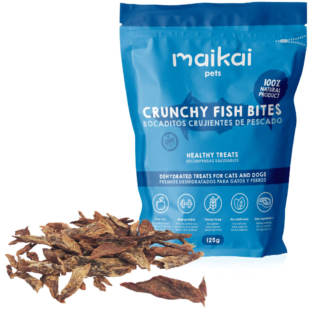 MAIKAI Chuches de Pescado para Gatos y Perros - (125g) - Chuches Naturales - Snacks Saludables de Pescado Deshidratado - Golosinas Dieta Barf - Premios para Perros y Gatos, , large Imagen numero 2