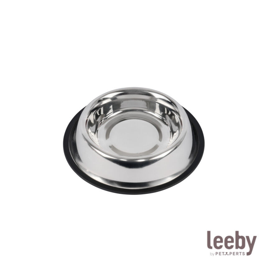 Leeby Comedero de Metal con Aro de Silicona para perros, , large Imagen numero 2