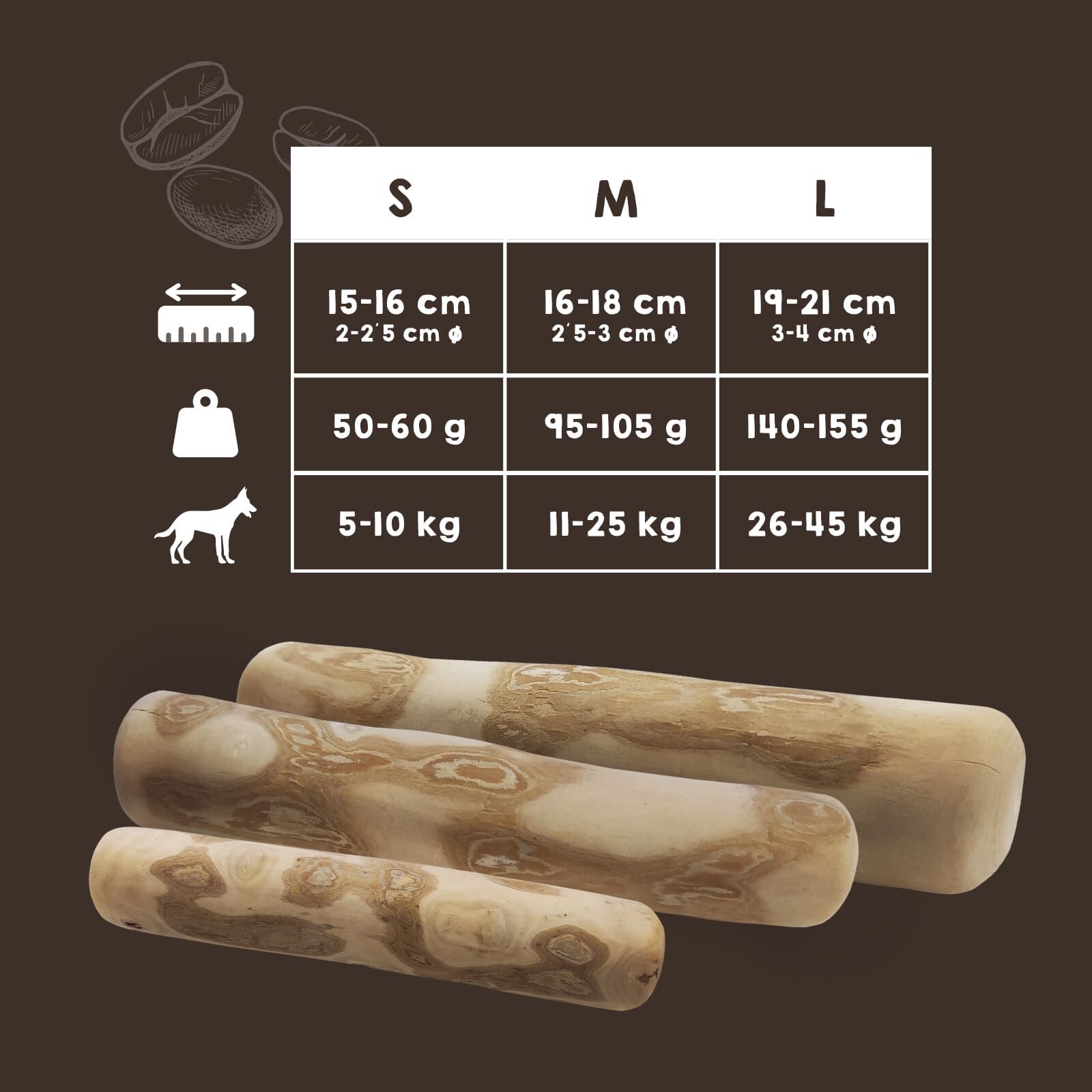 Madera de Caf&eacute; Natural para Perros - Talla L - 2 uds, , large Imagen numero 4