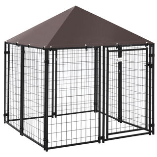 PawHut perrera de exterior con techo para perro
