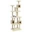 Vidaxl rascador árbol 6 plantas con 3 casas crema para gatos, , large indicador imagen numero 3