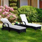 Set de 2 tumbonas y mesa Outsunny color Blanco, , large image number null