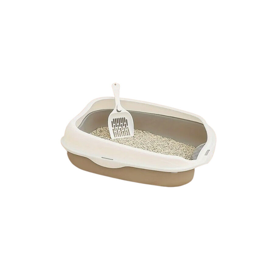 Arenero para gatos marr&oacute;n con pala, , large Imagen numero 1
