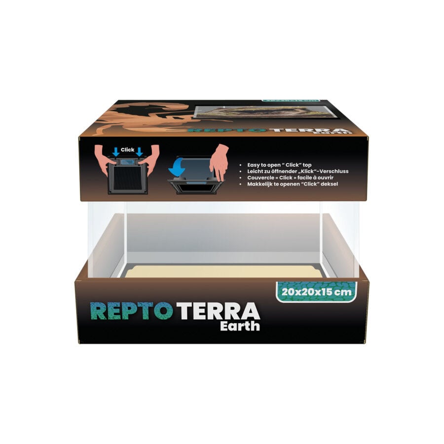 TERRARIO DE CRISTAL REPTO TERRA EARTH 20X20X15