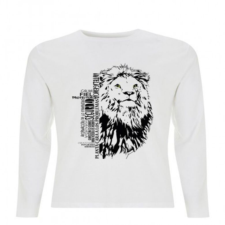 Camiseta unisex león color Blanco thumbnail