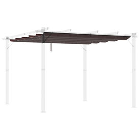 Outsunny Techo de P&eacute;rgola para Cenador Jard&iacute;n con 10 Orificios de Drenaje color Caf&eacute;