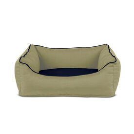 Gauty Cama Tela Impermeable beige y azul oscuro para Perros y Gatos