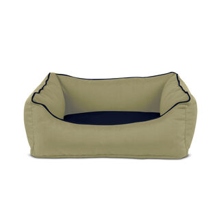 Gauty Cama Tela Impermeable beige y azul oscuro para Perros y Gatos