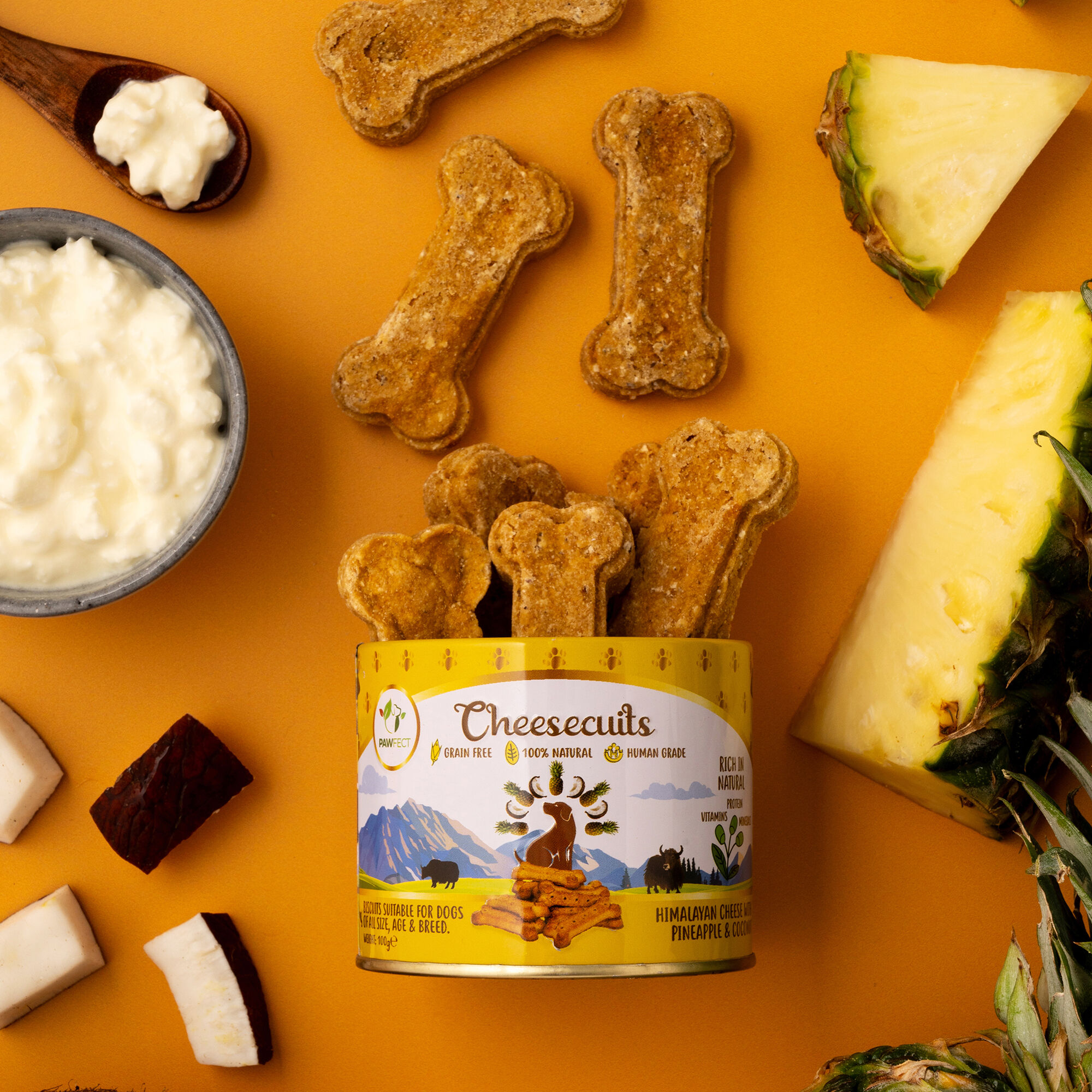 Galletas de queso para perros con pi&ntilde;a y coco - Cheesecuits (100 g/3,53 oz), , large Imagen numero 4