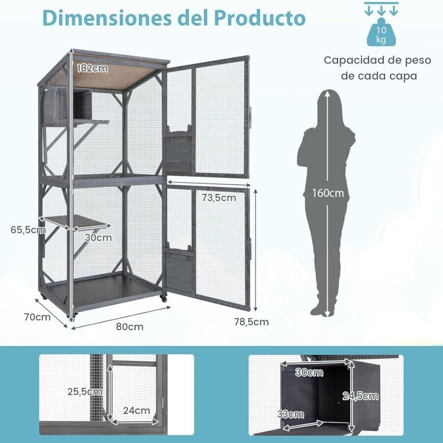 Costway Casa de Madera para Gatos thumbnail