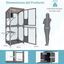 COSTWAY Casa de Madera para Gatos, 182cm Recinto de Exterior para Gatitos con Tejado de Asfalto, 2 Plataformas, Condominio de Interior para Gatos con Ruedas, Capa Inferior de PP, , large indicador imagen numero 4