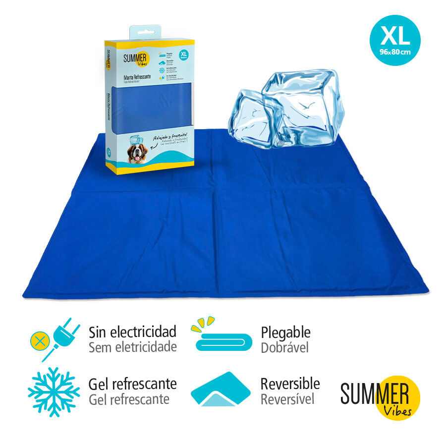 Summer Vibes Manta Refrescante Azul para perros, , large Imagen numero 3