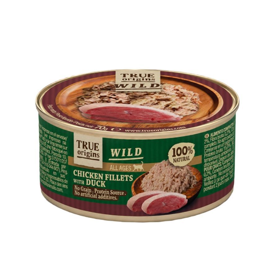 70 g True Origins Wild Fibras de Pollo con Pato para gatos, , large Imagen numero 1