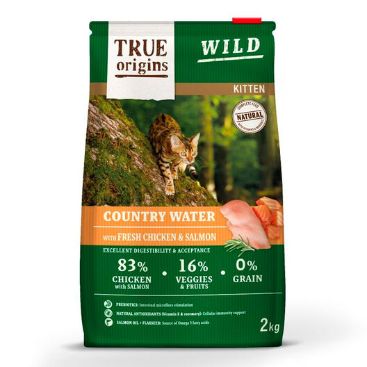 True Origins Wild Kitten Country Water Pollo y Salmón pienso, , large image number null