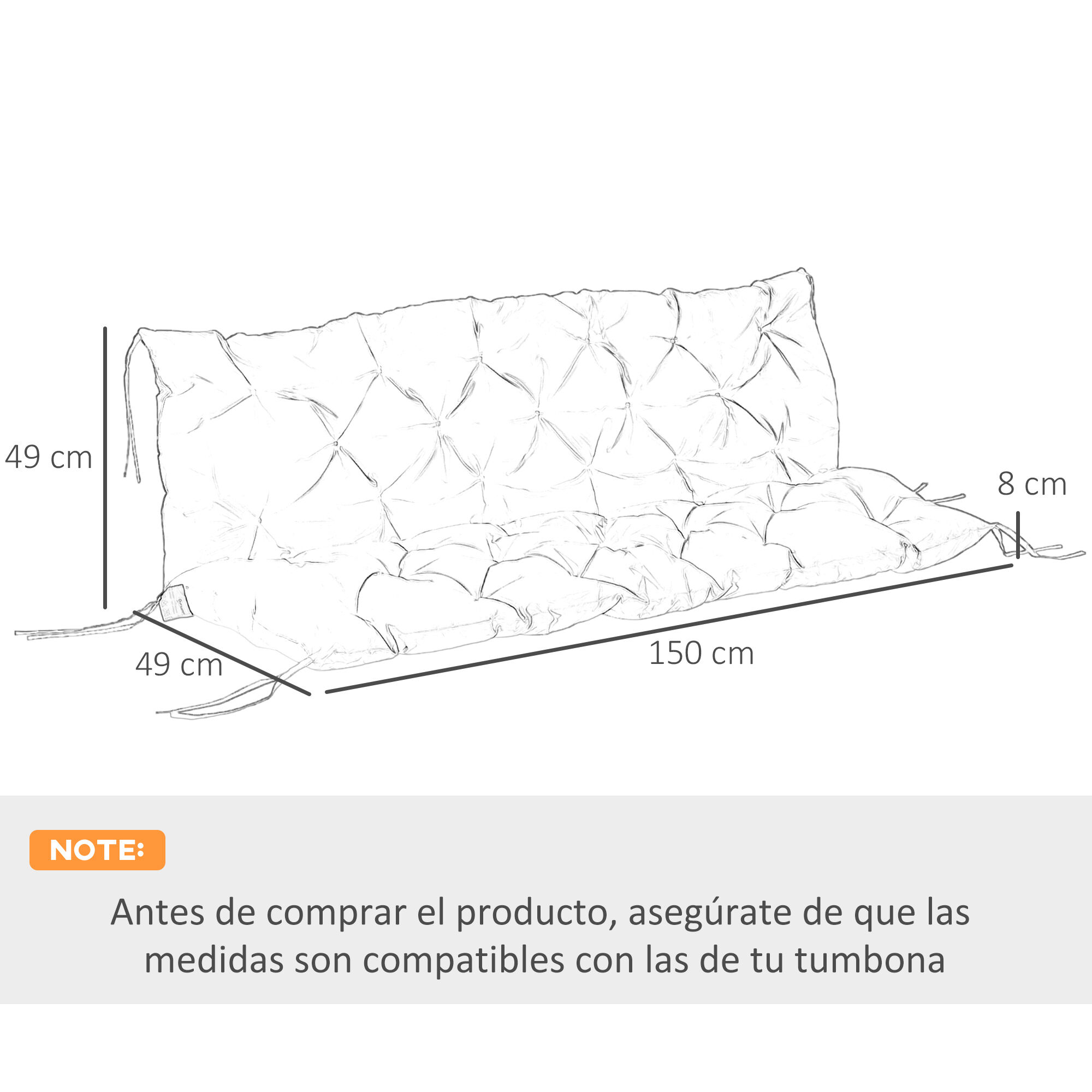 Outsunny Coj&iacute;n para Banco Azul, , large Imagen numero 3
