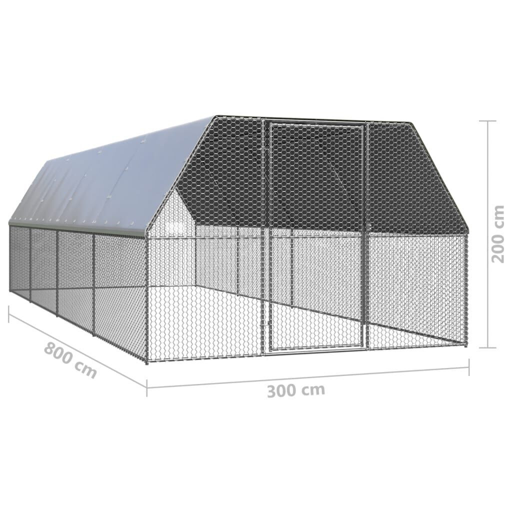 vidaXL Jaula gallinero de acero galvanizado 3x12x2 m, , large Imagen numero 47