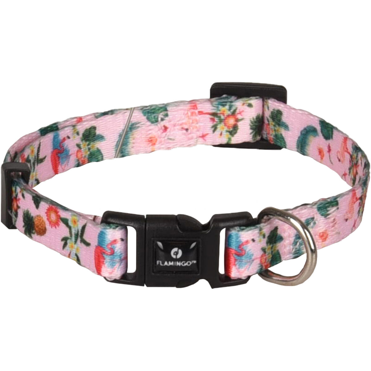 COLLAR PARA PERRO FLAMINGO SERA - ROSA CON FLAMENCOS XS, , large Imagen numero 1