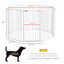 PawHut Parque para Perros de 8 Paneles 64x90 cm Corralito para Mascotas Plegable de Acero con Doble Cerradura Función de Bloqueo Auxiliar y Forma de Bricolaje para Pasillos Escaleras Blanco, , large indicador imagen numero 3
