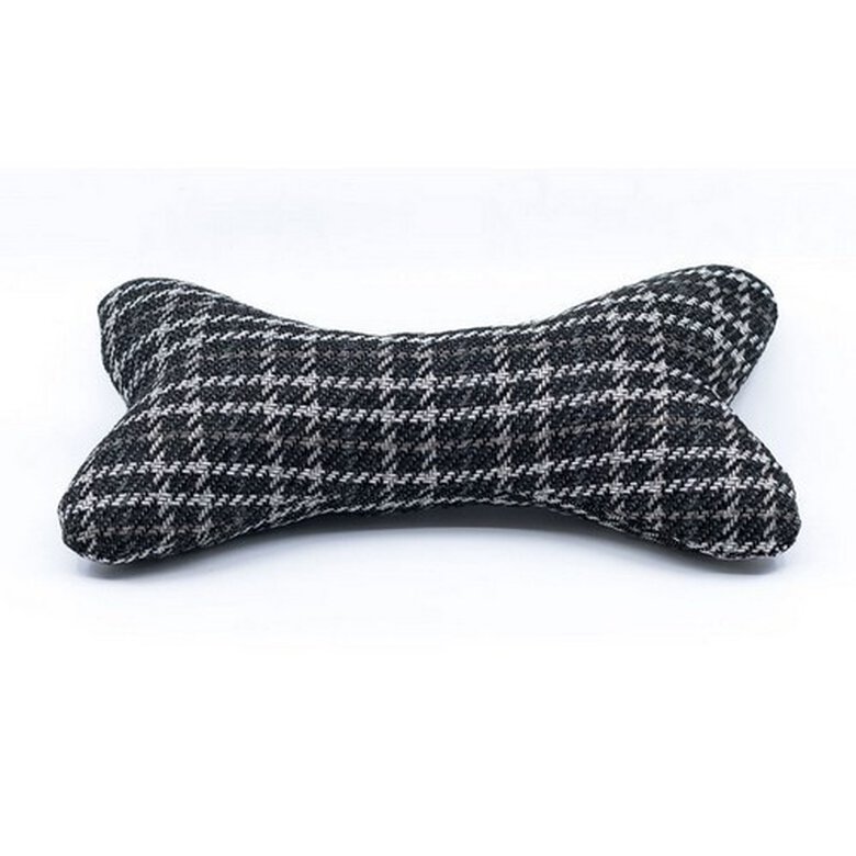 Hueso de juguete de tela para perro color Ascot de Tweed Negro, , large image number null
