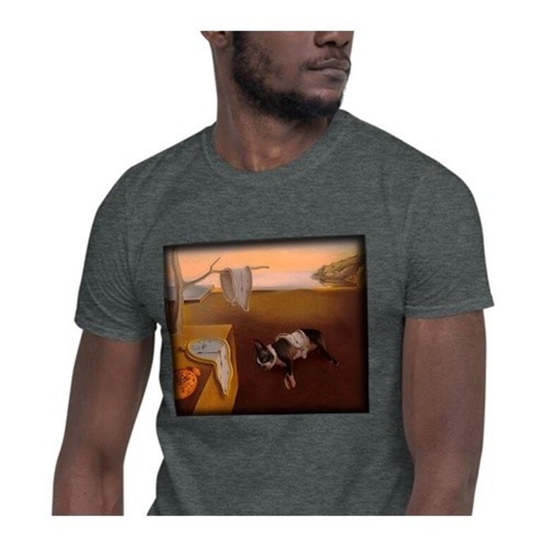 Mascochula camiseta hombre mola dalí personalizada con tu mascota gris oscuro, , large image number null
