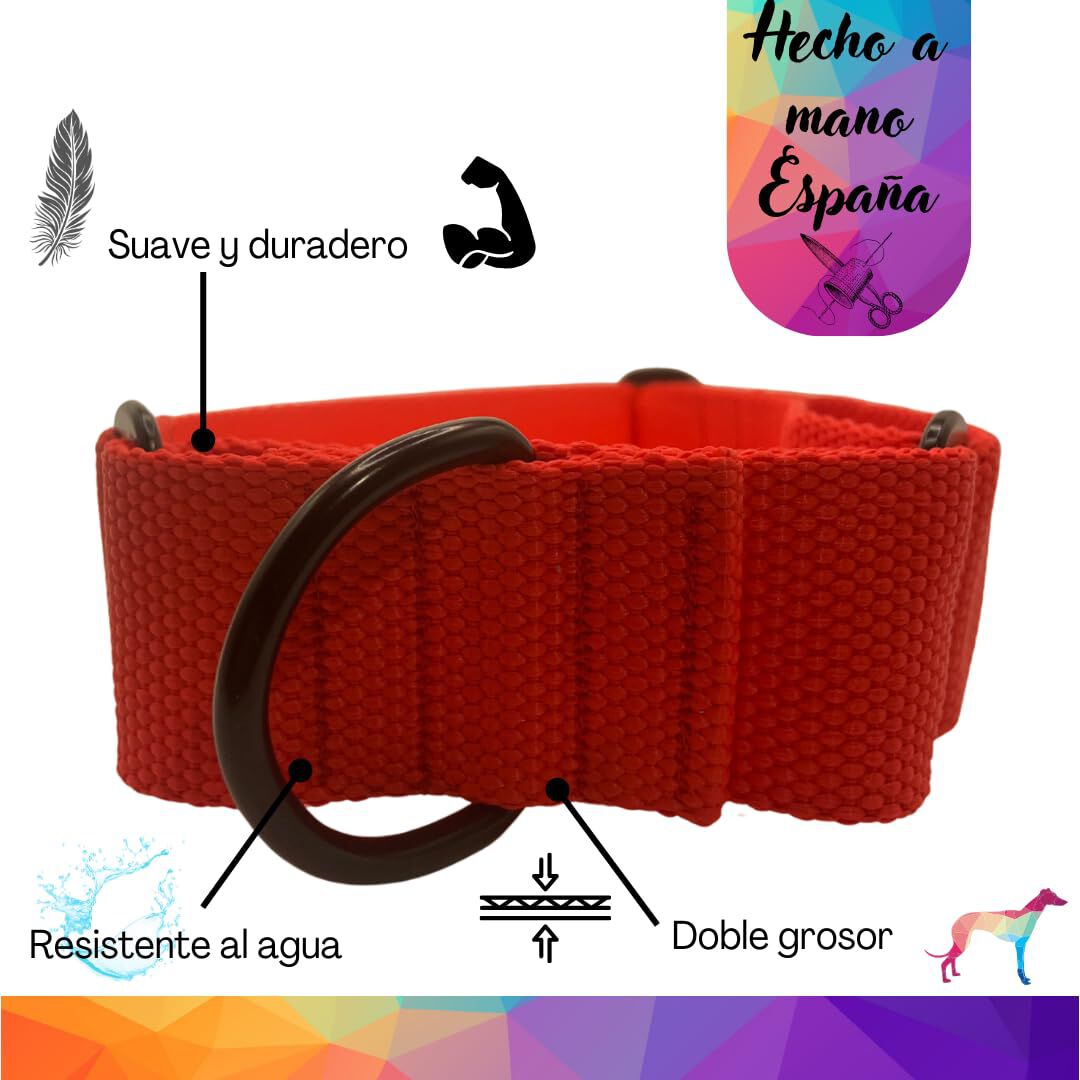 EGV - Collar Martingale. Collar galgo hecho a mano en Espa&ntilde;a (Rojo), , large Imagen numero 2