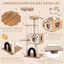 COSTWAY Árbol para Gatos de Interior Moderno, Árbol para Gatos de Varios Niveles con 2 Perchas, Arco para Gatos que los Cepilla Automáticamente, Torre de Madera para Gatos, Alfombrillas Lavables, , large indicador imagen numero 2