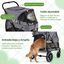 COSTWAY Carrito para Perros Plegable Grande, Cochecito para Mascotas con Ruedas, Toldo Ajustable de Malla, Bolsillos de Almacenamiento y Cintur&oacute;n de Seguridad, Carga 40 kg, 96 x 71 x 102,5 cm, Gris, , large indicador imagen numero 3