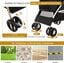 COSTWAY 3 en 1 Cochecito para Mascotas Plegable, Cochecito de Mascotas con Toldo Ajustable de 4 Niveles y Cesta de Almacenamiento, Carrito para Gatos con Porta Asiento de Coche Extra&iacute;ble (negro), , large indicador imagen numero 4