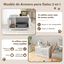 COSTWAY Arenero para Gatos con Tablero Rascador, Casa de Baño Oculto con Entrada Reversible y Divisor Ajustable, Mesa Auxiliar de Madera Interior para Mascotas 75 x 51 x 53 cm, , large indicador imagen numero 3