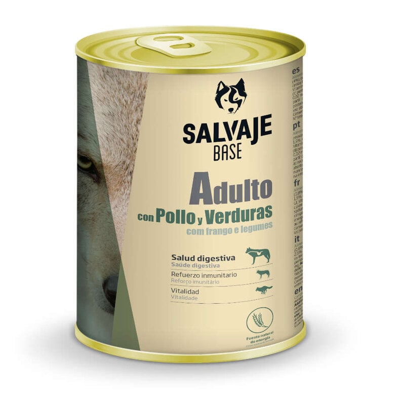 1.2 kg Salvaje Base Adulto Pollo y Verduras lata para perros