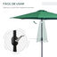 Outsunny Sombrilla de Jardín Ø295x250 cm con Manivela Parasol Exterior con Mecanismo de Inclinación y Poste Desmontable de Metal para Terraza Piscina Patio Verde, , large indicador imagen numero 4